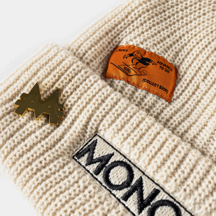SP x Monopoly Secure The Bag Beanie Mens Hat (Cream/Black)