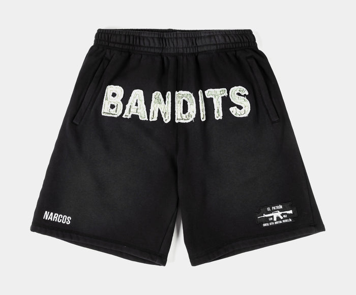 SP x Narcos Bandits Long Fleece Mens Shorts (Black/Green)