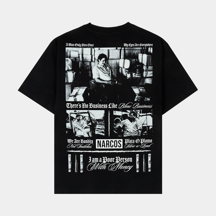 SP x Narcos Blow Business Mens Short Sleeve Shirt (Black/White)