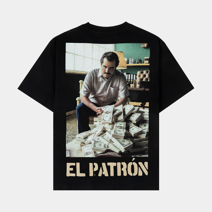 SP x Narcos El Patron Mens Short Sleeve Shirt (Black/Beige)