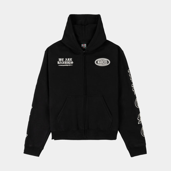 SP x Narcos Zip Up Fleece Mens Hoodie (Black/White)