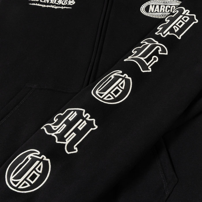 SP x Narcos Zip Up Fleece Mens Hoodie (Black/White)