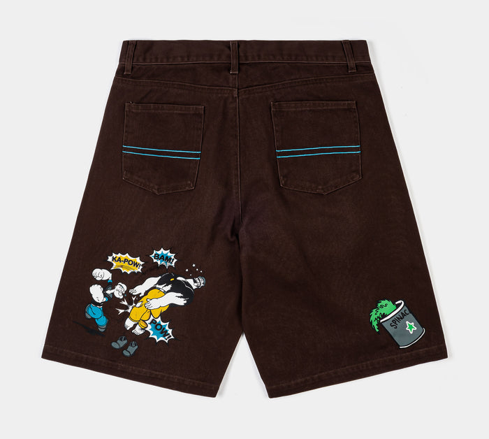 SP x Popeye Battle Of The Century Denim Mens Shorts (Black/Blue)