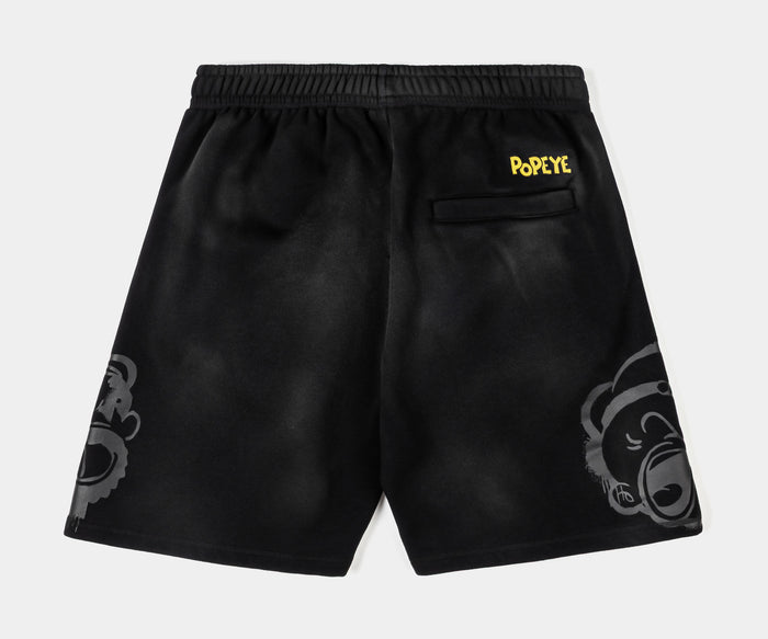 SP x Popeye Faces Fleece Mens Shorts (Gray/Black)