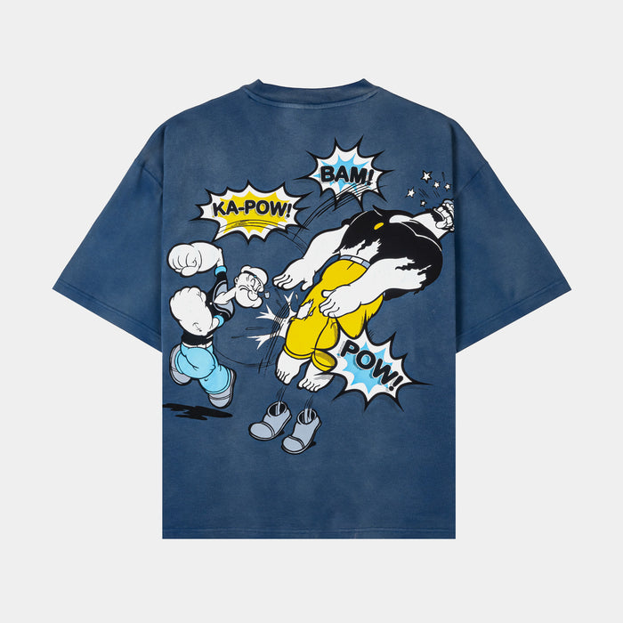 SP x Popeye POW! Mens Short Sleeve Shirt (Navy/White)