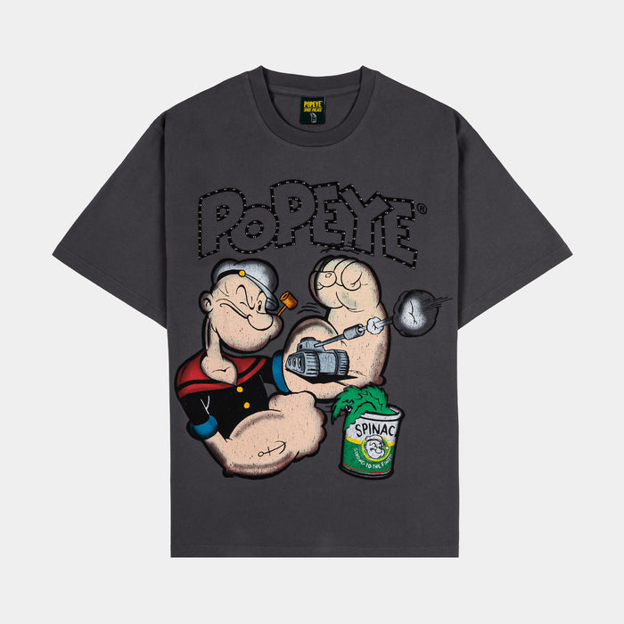 SP x Popeye Studded Mens Short Sleeve Shirt (Black/Green)