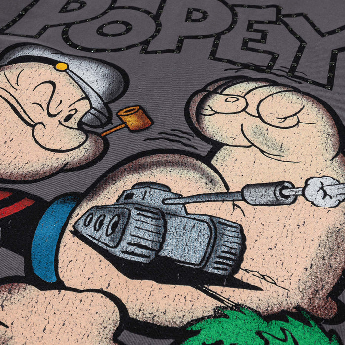 SP x Popeye Studded Mens Short Sleeve Shirt (Black/Green)