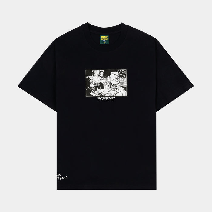 SP x Popeye Tattoo Mens Short Sleeve Shirt (Black/White)