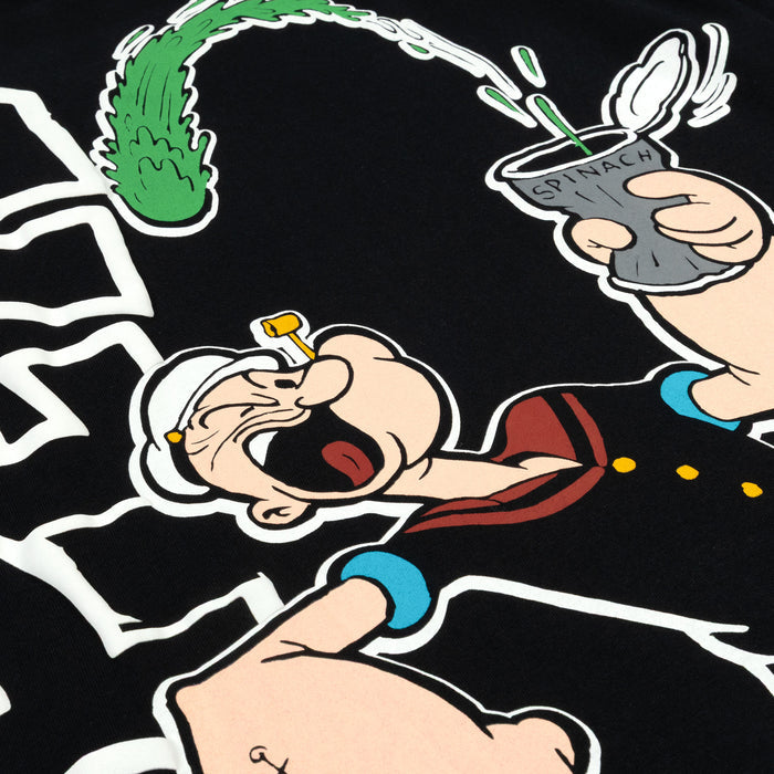 SP x Popeye The Sailor Man Mens Short Sleeve Shirt (Black/White)