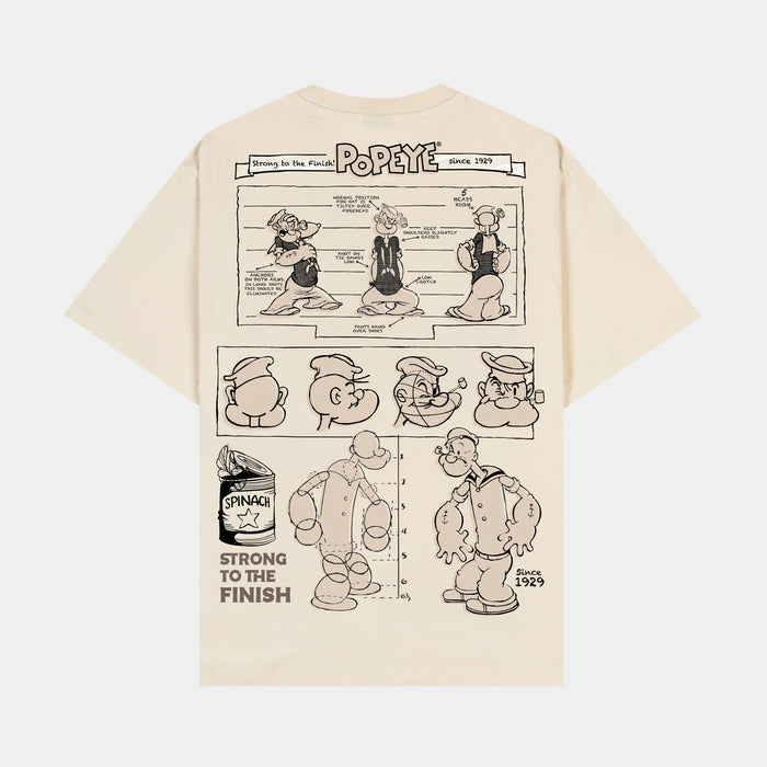 SP x Popeye What I Yam Mens Short Sleeve Shirt (Beige/Black)
