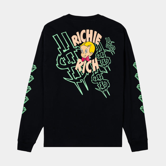 SP x Richie Rich Making Bank Mens Long Sleeve Shirt (Black/Green)