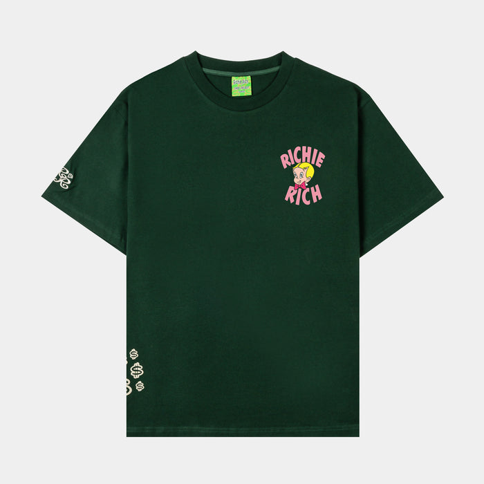 SP x Richie Rich Money Bouquet Mens Short Sleeve Shirt (Green/Beige)