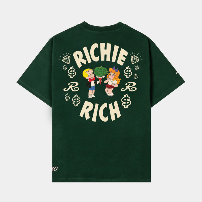 SP x Richie Rich Money Bouquet Mens Short Sleeve Shirt (Green/Beige)