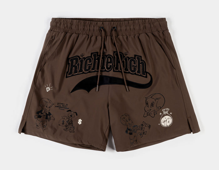 SP x Richie Rich Raking Cash Hybrid Mens Shorts (Brown/Black)