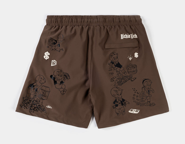 SP x Richie Rich Raking Cash Hybrid Mens Shorts (Brown/Black)