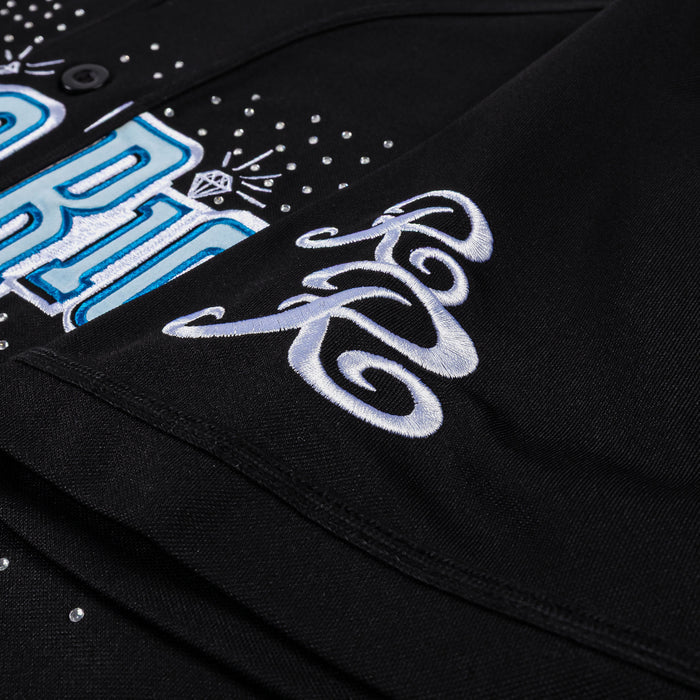 SP x Richie Rich Rhinestone Basketball Mens Jersey (Black/Blue)