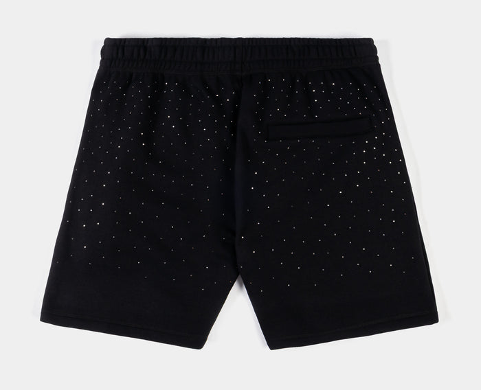 SP x Richie Rich Rhinestone Fleece Mens Shorts (Black/White)