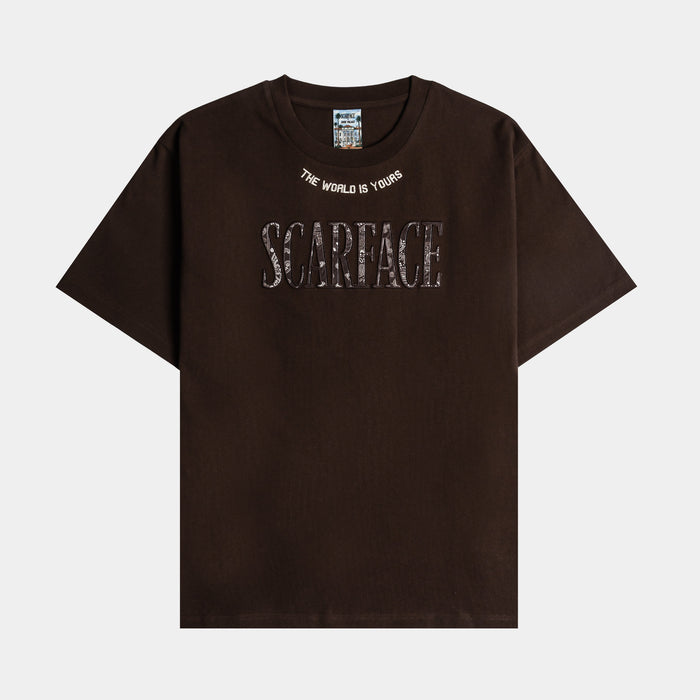 SP x Scarface Al Pacino Collage Mens Short Sleeve Shirt (Brown/Brown)