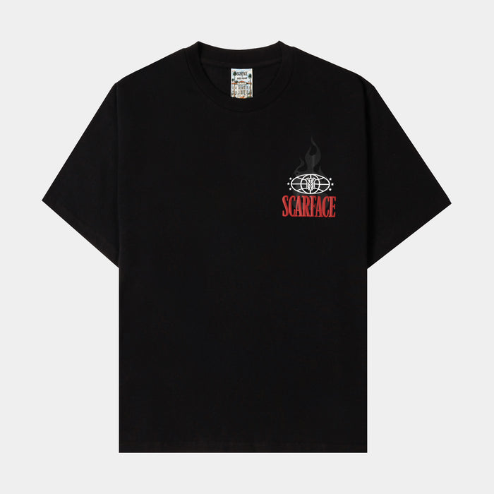 SP x Scarface Cartoon Mens Short Sleeve Shirt (Black/Red)