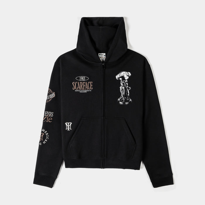 SP x Scarface Chico Zip Up Mens Hoodie (Black/Taupe)