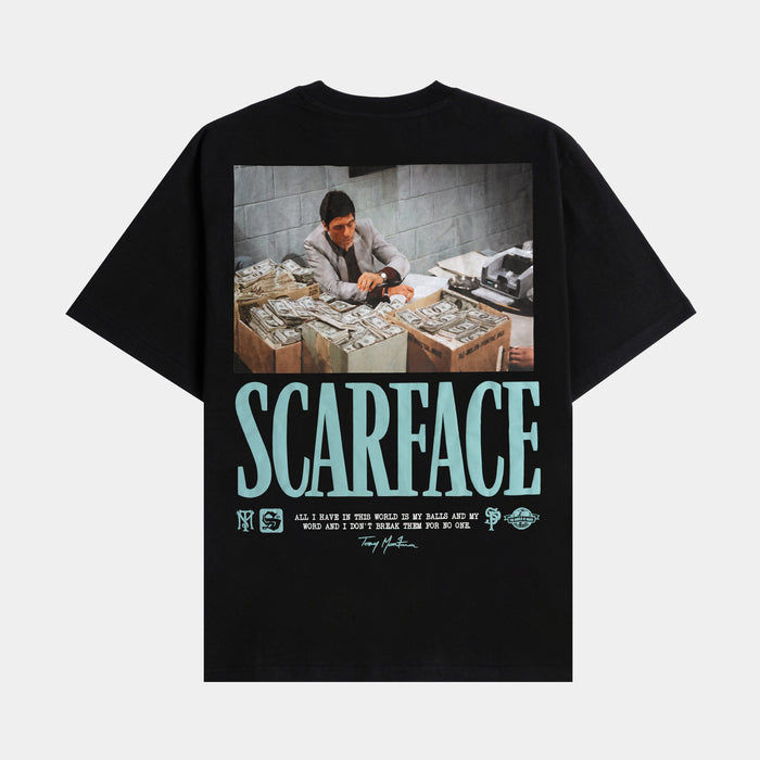 SP x Scarface Counting Money Mens Short Sleeve Shirt (Black/Blue)