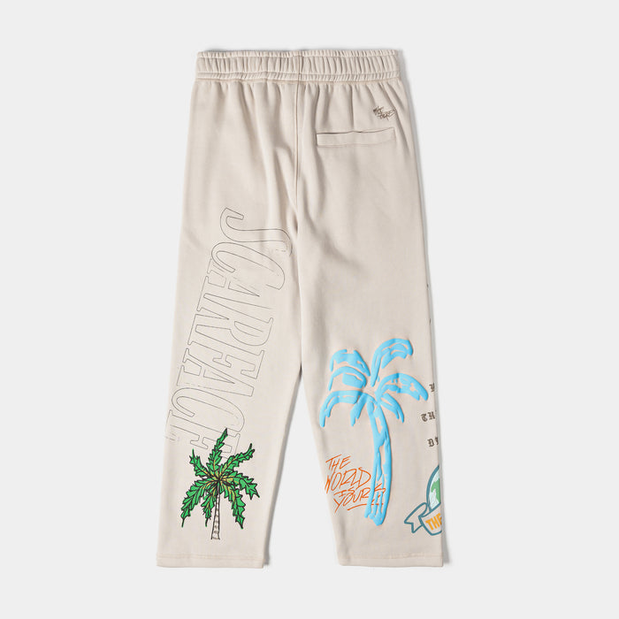 SP x Scarface Post Card Fleece Mens Sweatpants (Beige/Taupe)