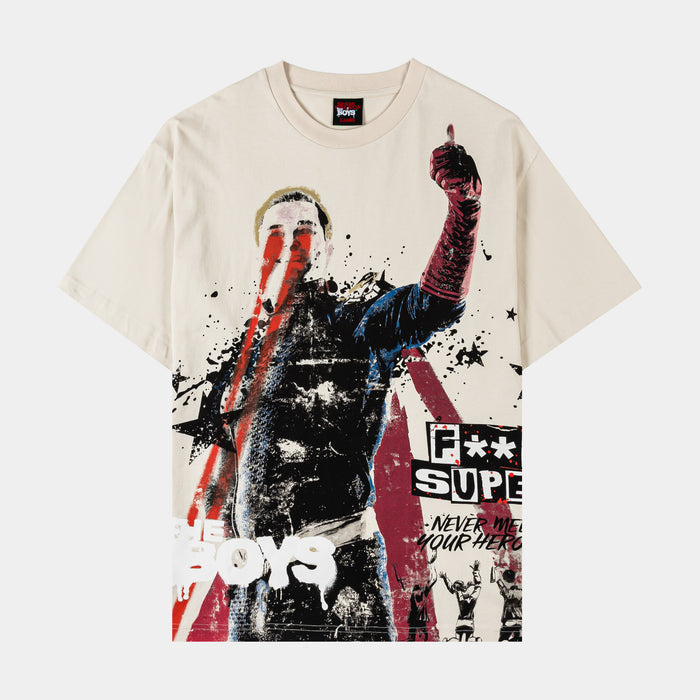SP x The Boys Heroes Mens Short Sleeve Shirt (Beige/Red)
