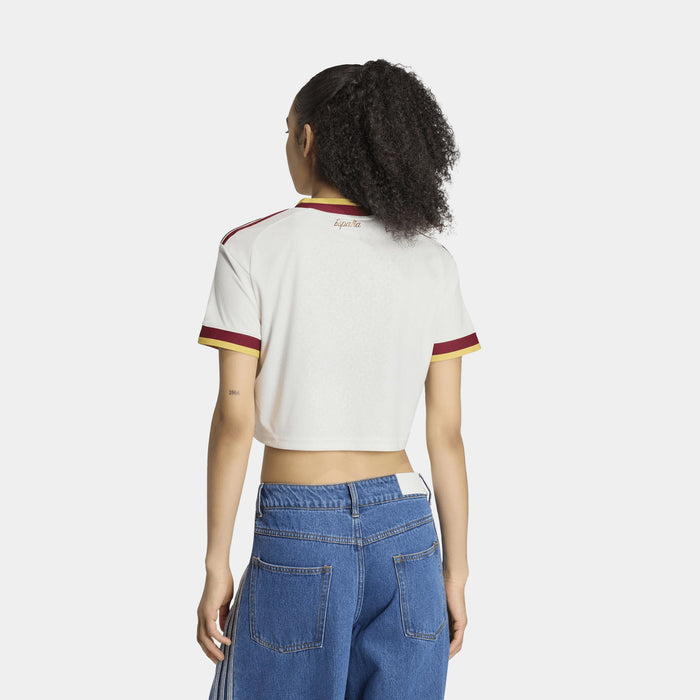 Spain 26 Away Cropped Womens Jersey (Off White)