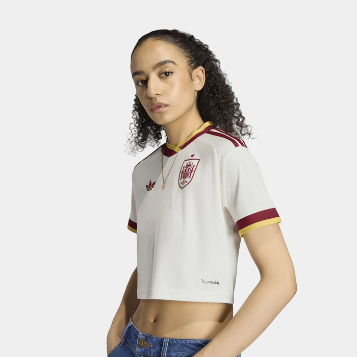 Spain 26 Away Cropped Womens Jersey (Off White)