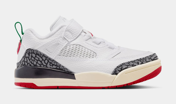 Spizike Low Do The Right Thing Preschool Basketball Shoes (White/Varsity Red/Coconut Milk/Black)
