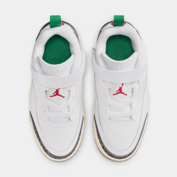 Spizike Low Do The Right Thing Preschool Basketball Shoes (White/Varsity Red/Coconut Milk/Black)