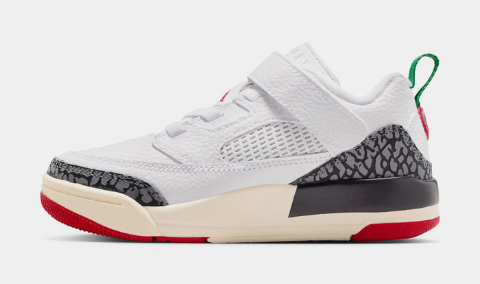 Spizike Low Do The Right Thing Preschool Basketball Shoes (White/Varsity Red/Coconut Milk/Black)