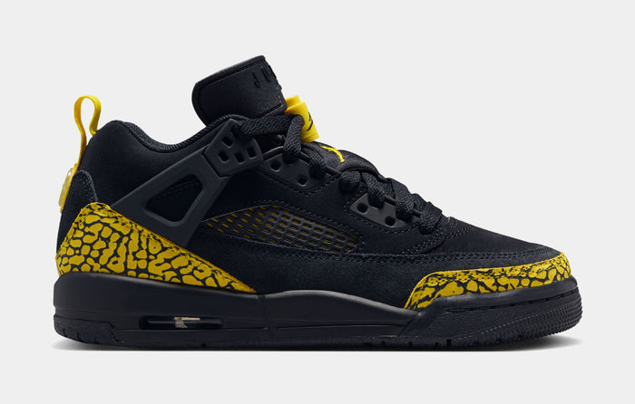 Spizike Low Grade School Basketball Shoes (Black/Black/Speed Yellow/Speed Yellow)