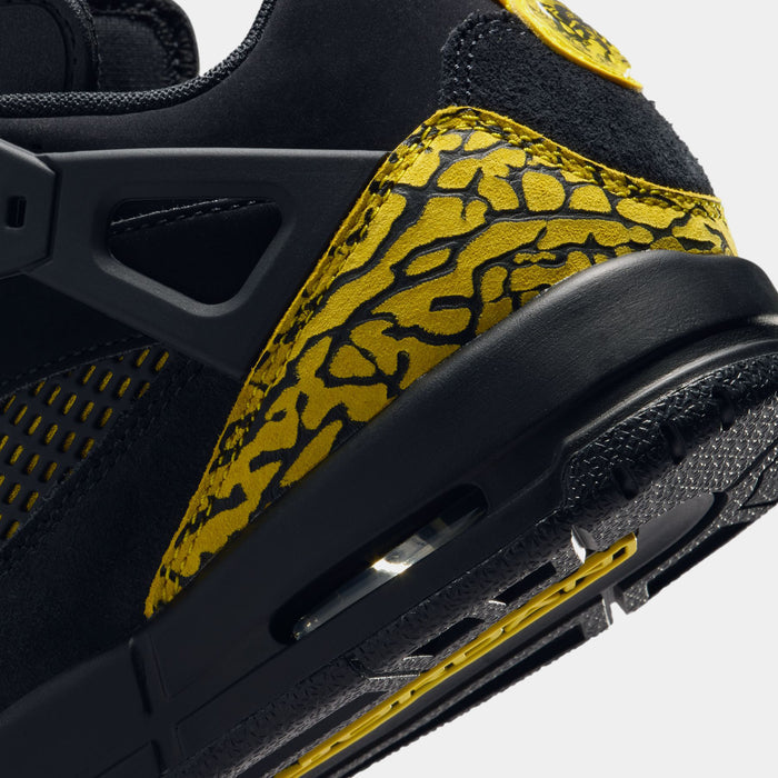 Spizike Low Grade School Basketball Shoes (Black/Black/Speed Yellow/Speed Yellow)