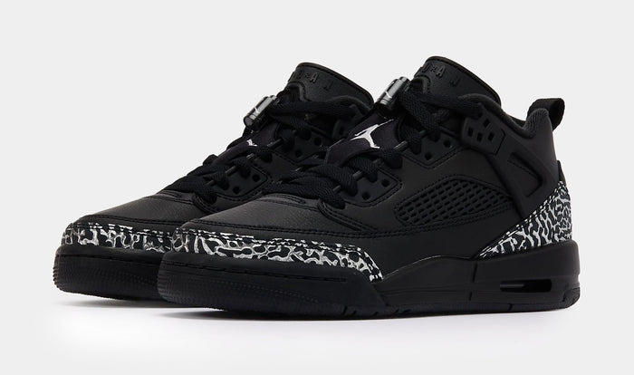 Spizike Low Grade School Basketball Shoes (Black/Metallic Silver)