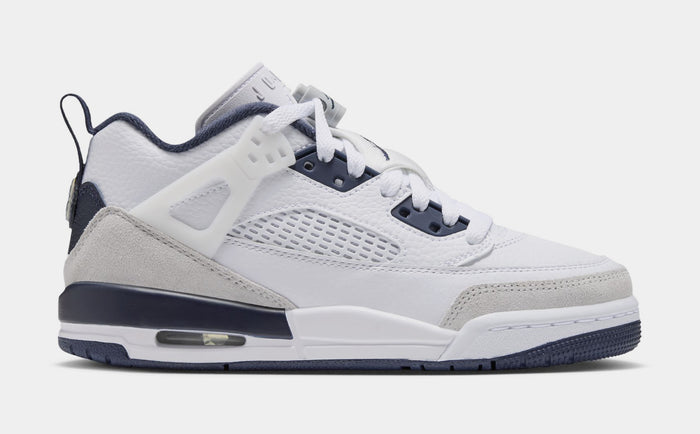 Spizike Low Grade School Basketball Shoes (White/Obsidian/Grey Fog/Pink Foam)