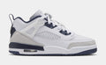 Spizike Low Grade School Basketball Shoes (White/Obsidian/Grey Fog/Pink Foam)