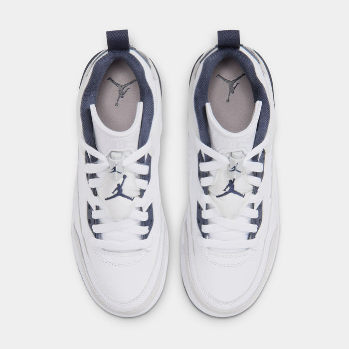 Spizike Low Grade School Basketball Shoes (White/Obsidian/Grey Fog/Pink Foam)