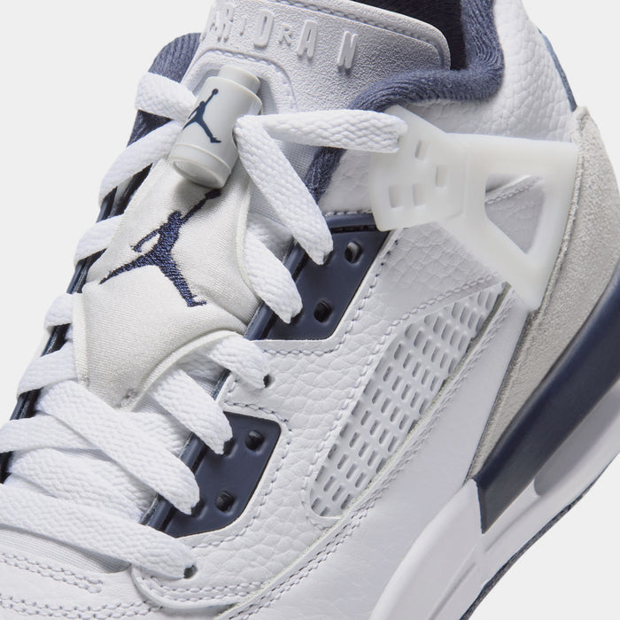 Spizike Low Grade School Basketball Shoes (White/Obsidian/Grey Fog/Pink Foam)