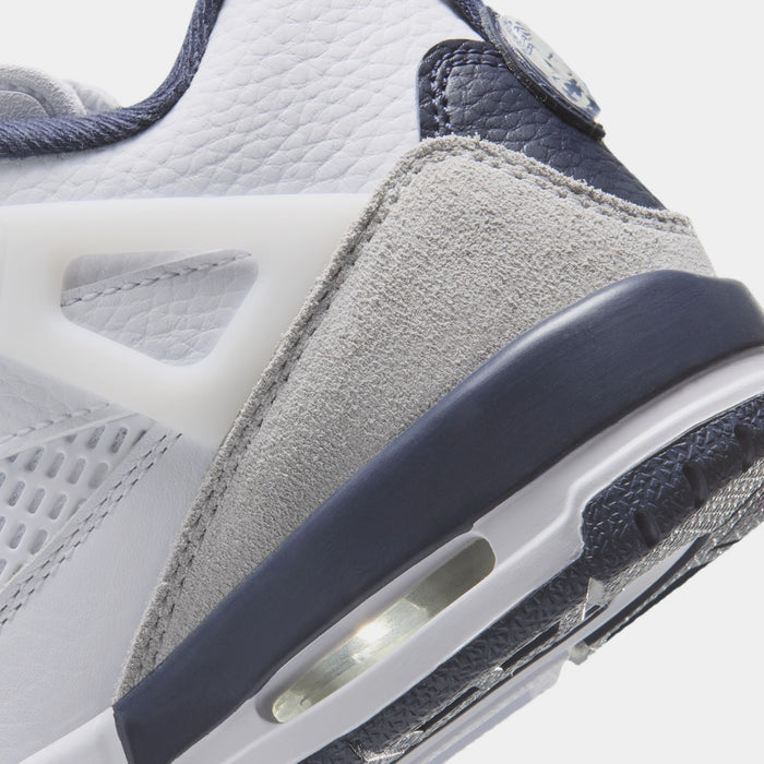 Spizike Low Grade School Basketball Shoes (White/Obsidian/Grey Fog/Pink Foam)