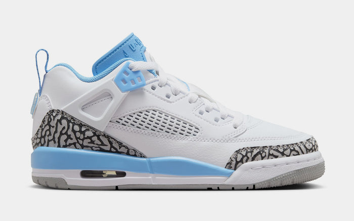 Spizike Low Grade School Basketball Shoes (White/Wolf Grey/Anthracite/University Blue)