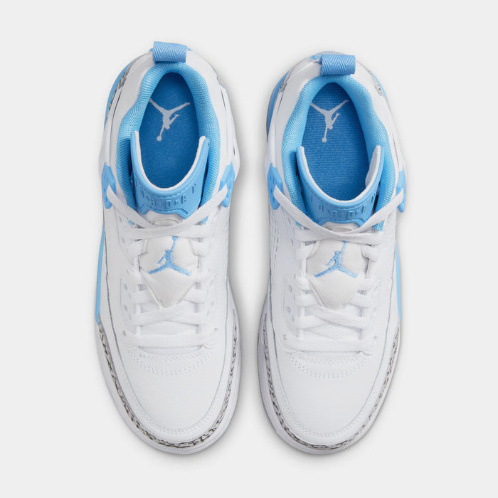 Spizike Low Grade School Basketball Shoes (White/Wolf Grey/Anthracite/University Blue)