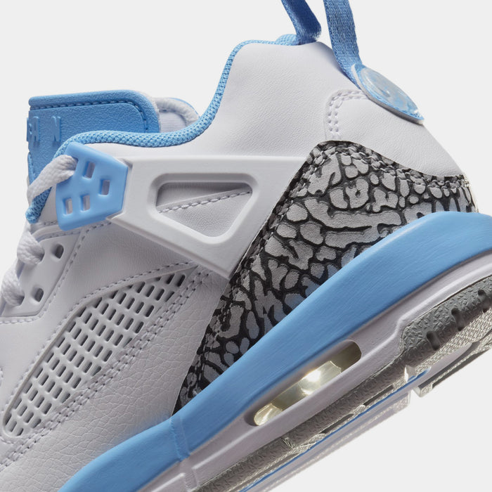 Spizike Low Grade School Basketball Shoes (White/Wolf Grey/Anthracite/University Blue)
