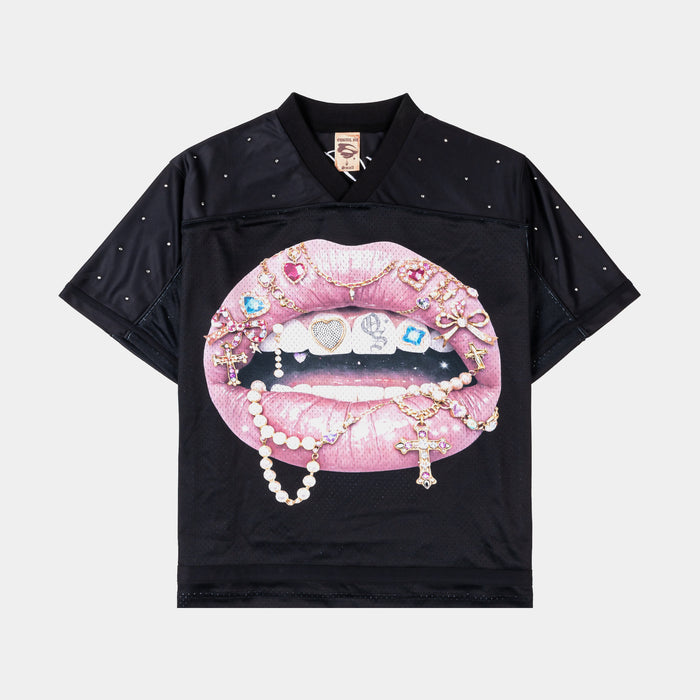 Spoiled Lips Mesh Womens Jersey (Black/Pink)