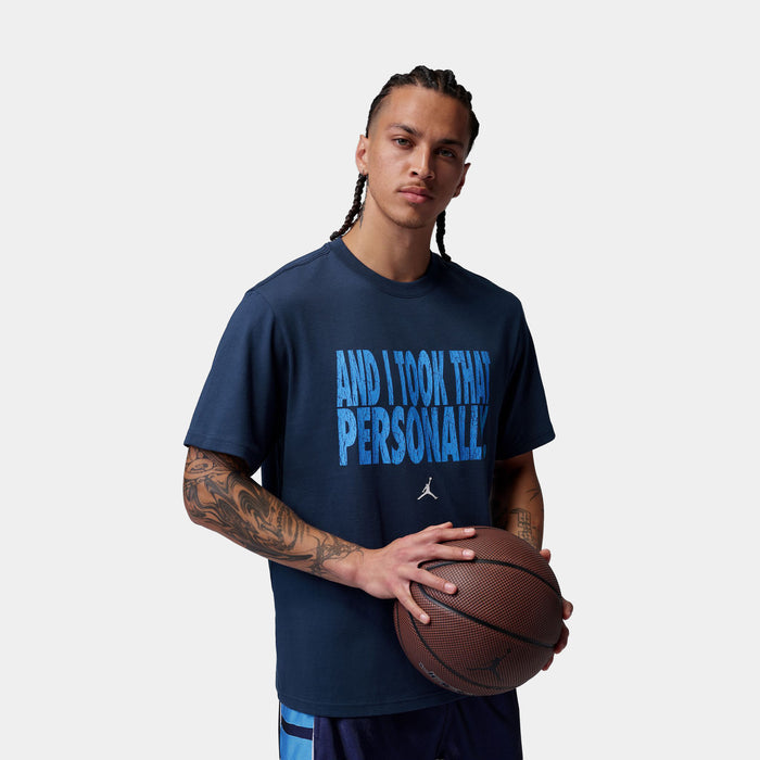 Sport Dri Fit Mens Short Sleeve Shirt (Midnight Navy/University Blue/White)