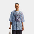 Sportswear Chill Lace Oversized Womens Jersey (Work Blue/Gridiron/White)