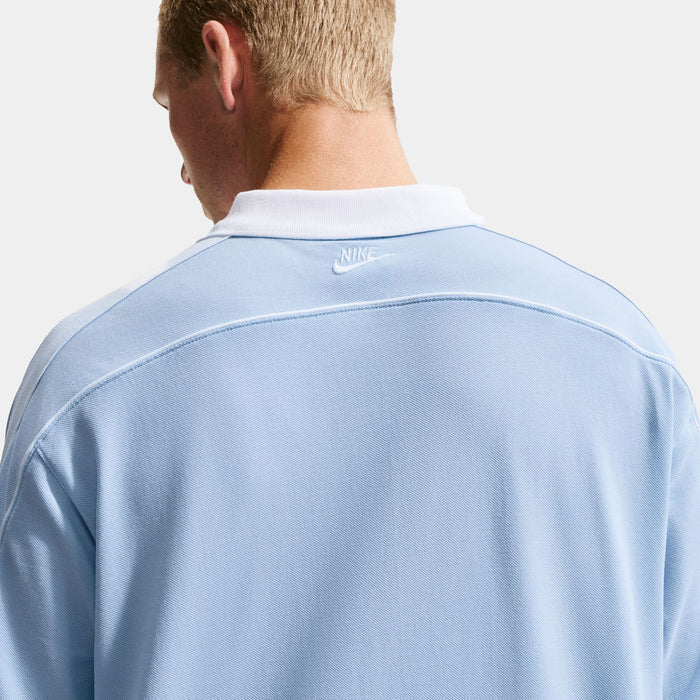 Sportswear Club Oversized Polo Mens Short Sleeve Shirt (Hydrogen Blue/White/White/White)