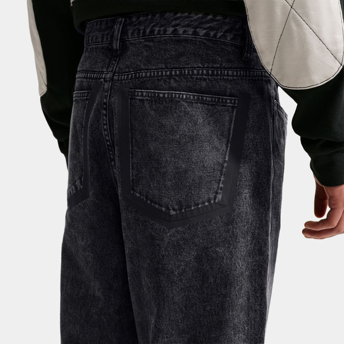 Sportwear Denim Mens Pants (Black/Safety Orange)