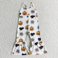 SR0067 Pumpkin Web Baby Girls Halloween Strap Jumpsuits