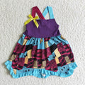 SR0083 Nightmar* Purple Patchwork Girls Halloween Knee Length Dress